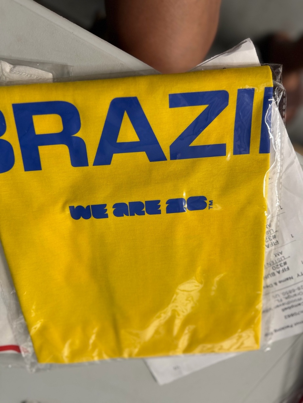 Yellow BRAZIL Graphic Tee size medium FIFA, soccer shirt new in package
